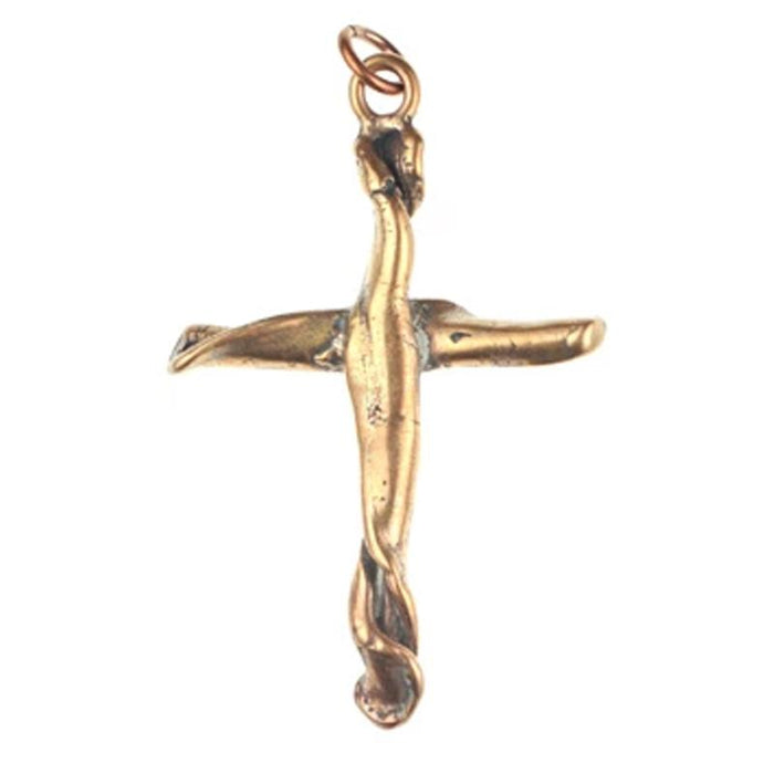 (bzp041) Bronze 68mm  long open twist cross