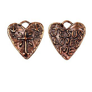(bzp112-N0405) Bronze Hand Made Heart Pendant