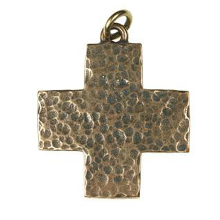 (bzp145) Bronze Med/Heavy hammer texture cross