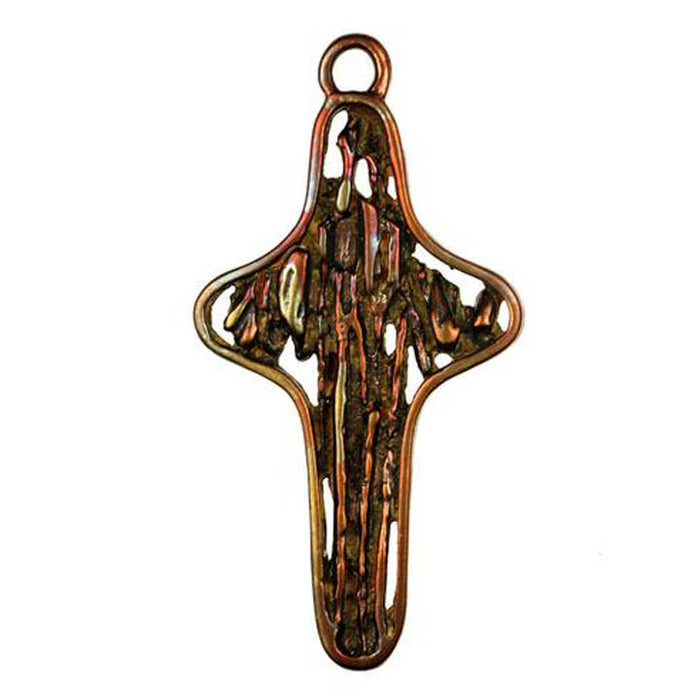 (bzp202) Bronze Rounded Edges Cross