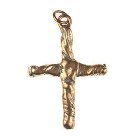 (bzp273-9732) Handmade bronze cross by Old World Bronze.