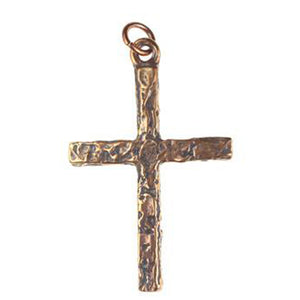 (bzp296-9737) Handmade Solid Bronze Cross