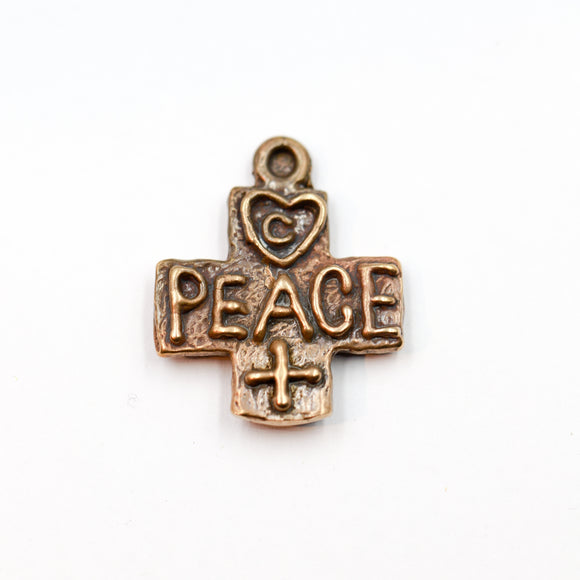 (bzp373-9981) Bronze Peace Cross
