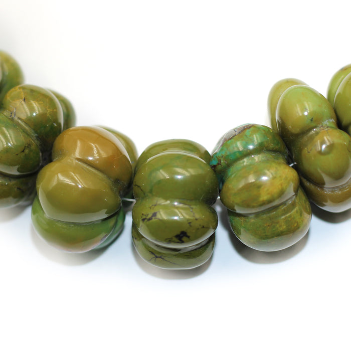 Large Carved Green Turquoise 
