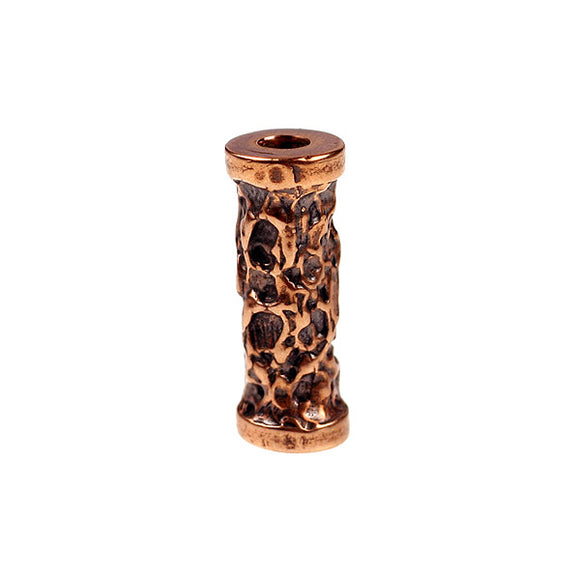 (bzbd141-9468) Bronze textured long bead - Scottsdale Bead Supply