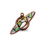 Bronze Inlay Toggle with MOP and Synthetic Opal