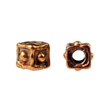Bronze Dotted Cube Bead