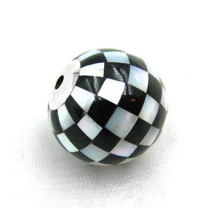 25mm checkerboard inlay bead