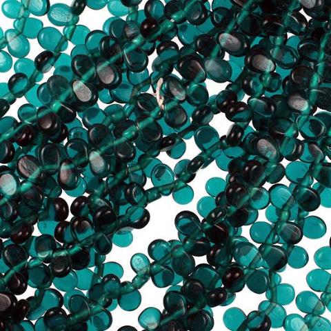 Teal India Lamp Bead Teardrops