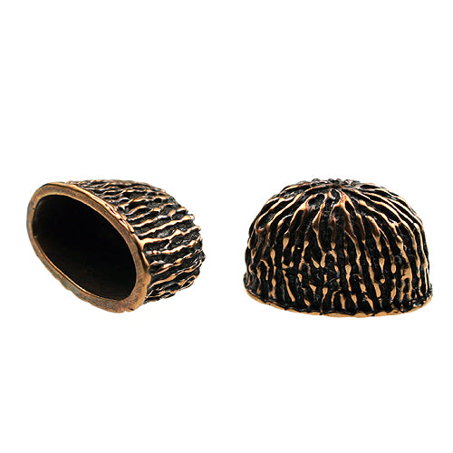 Bronze Oval Shaped Bead Cap