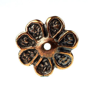 (bzbd083-N0029) Bronze Flower Bead - Scottsdale Bead Supply