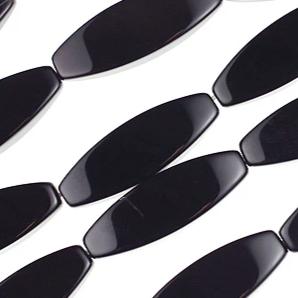 (bagate008) 9mm x 30mm Black Agate - Scottsdale Bead Supply