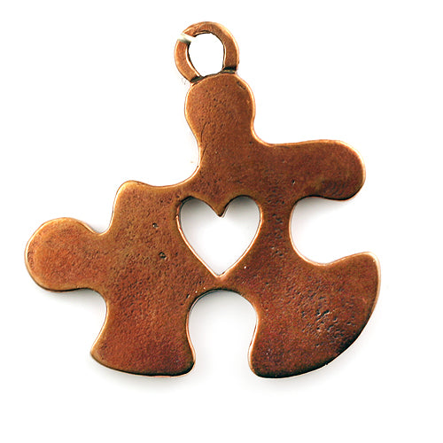 Bronze Puzzle Heart