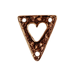 Bronze Triangular with inset Heart Link