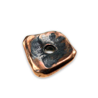 (bzbd109-9489) Bronze primitive square spacer - Scottsdale Bead Supply