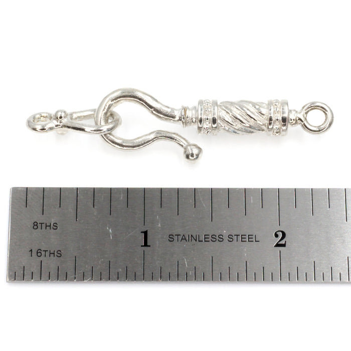 (SCL020-N0040) Elongated Sterling Hook & Eye