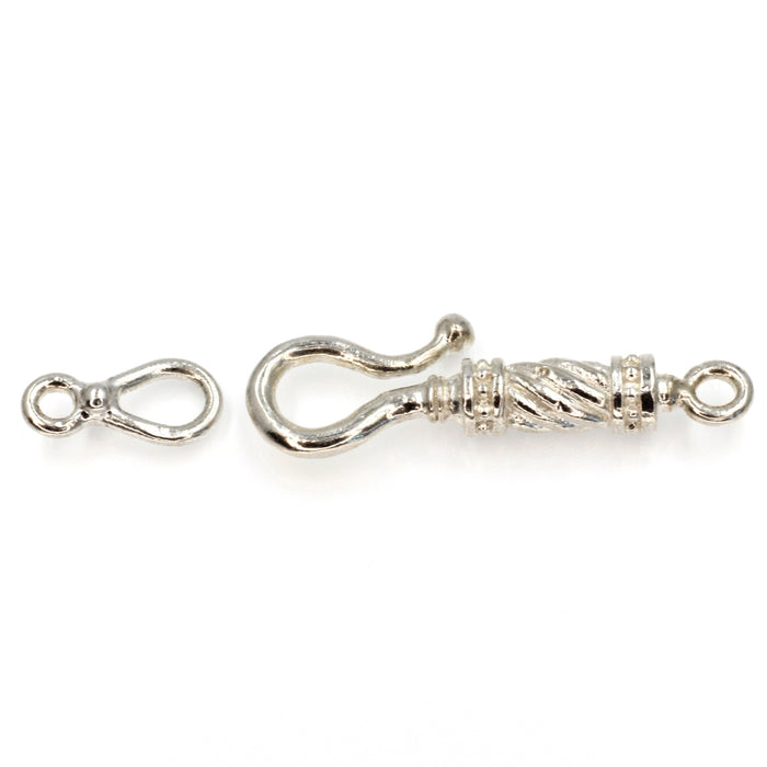 (SCL020-N0040) Elongated Sterling Hook & Eye