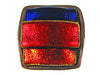 Cobalt, Red & Tangerine Dichroic Inlay 5-Strand Clasp