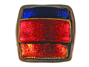 Cobalt, Red & Tangerine Dichroic Inlay 5-Strand Clasp
