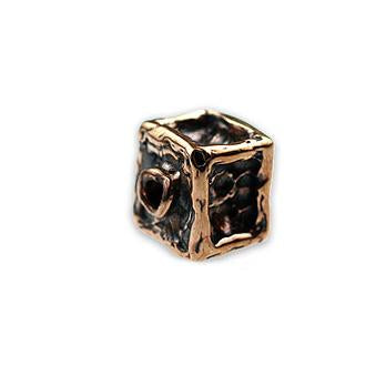 (bzbd037-9680) Handmade solid Bronze Square Bronze Bead. - Scottsdale Bead Supply