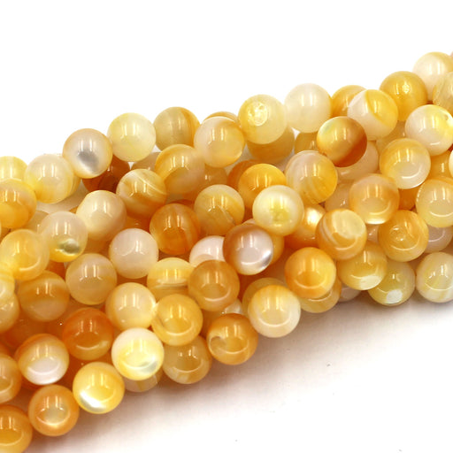 7mm Round Gold Lip Shell