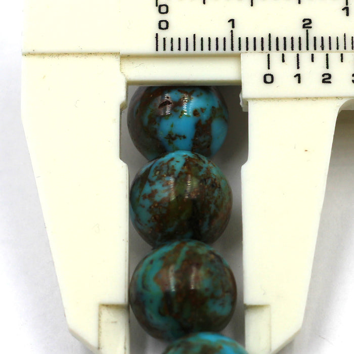 14mm Round Kingman Turquoise