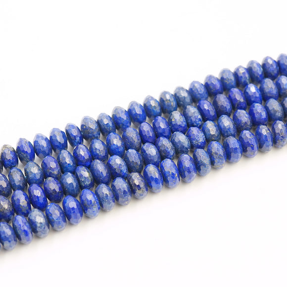 (lap002) 4x7mm Faceted Lapis Lazuli Beads