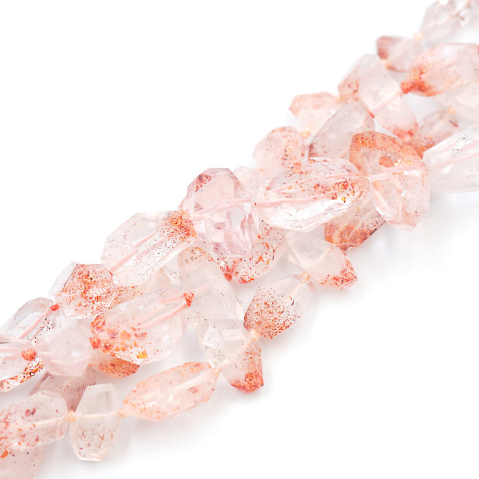 A strand of pink lepidocrocite nuggets.