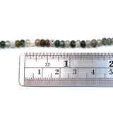 4mm Faceted Moss Agate Rondelles