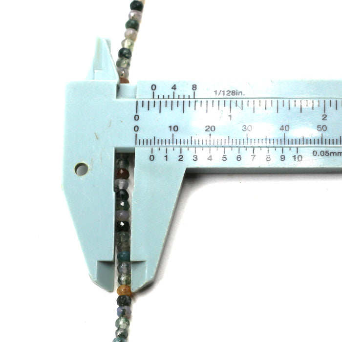 4mm Faceted Moss Agate Rondelles