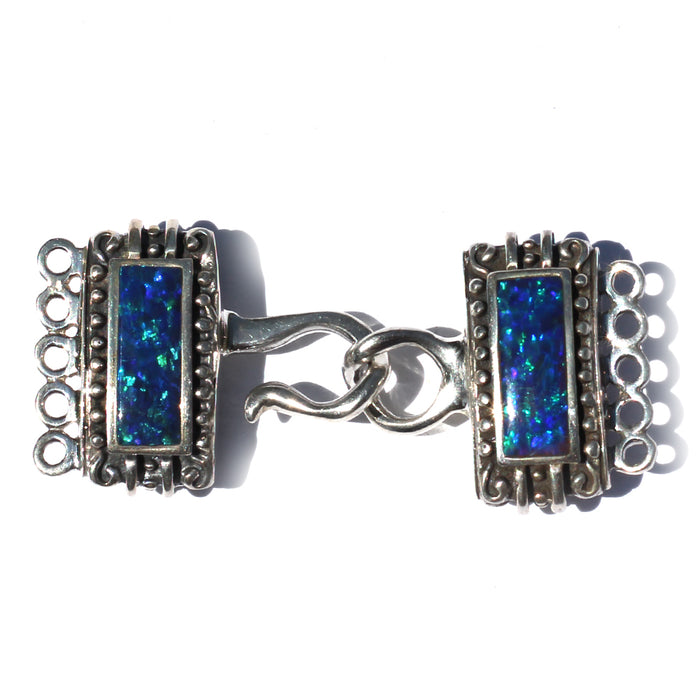 (ICL-016) Dark Blue Opal 5 Strand Clasp