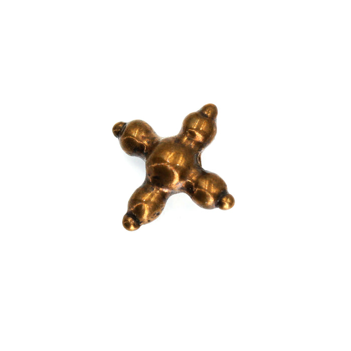 (bzbd084) Small "X" Bronze Bead