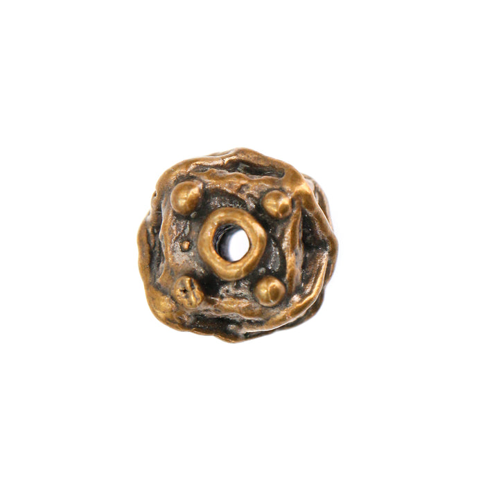 (bzbd089) Bronze Designer Cube Bead