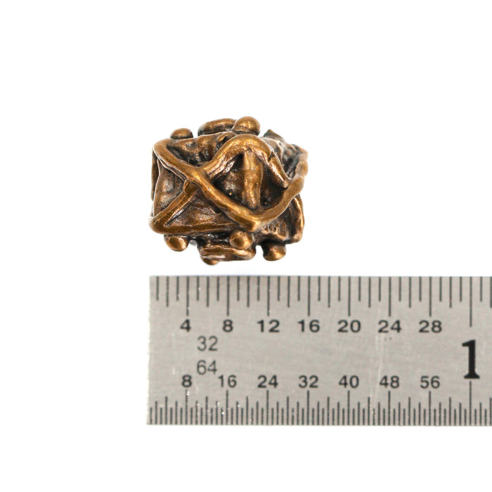 (bzbd089) Bronze Designer Cube Bead