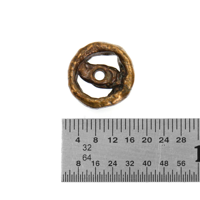 (bzbd091) Small "Steering Wheel" Bronze Bead