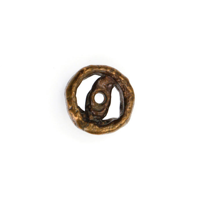 (bzbd091) Small "Steering Wheel" Bronze Bead