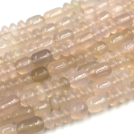 Pink chalcedony barrel rondelles