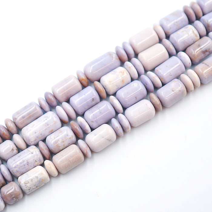 (purplechal001)  8-11MM Purple Chalcedony Barrel Rondelles