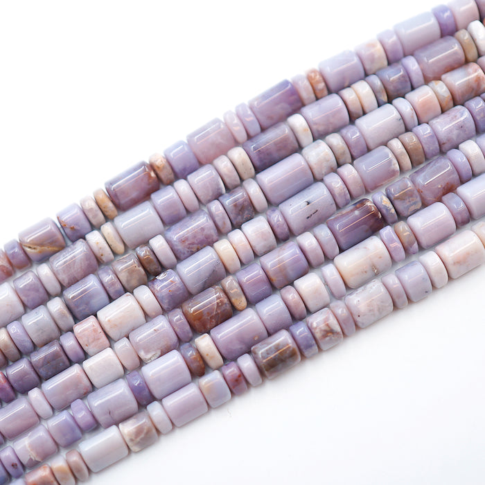 7-9MM Triangle Barrel/Rondelles Purple Chalcedony