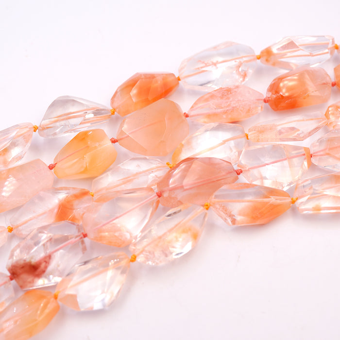 Red Hematoid Quartz Nugget Beads