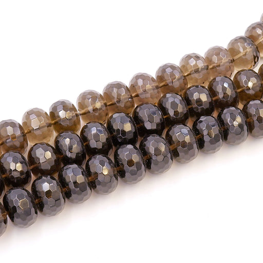 faceted smoky quartz rondelles