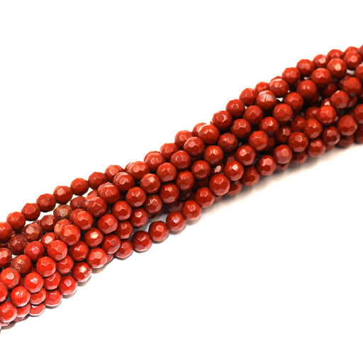 4mm faceted red jasper