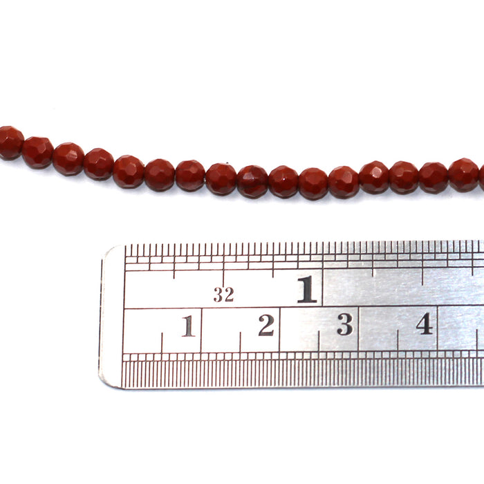 4mm faceted red jasper