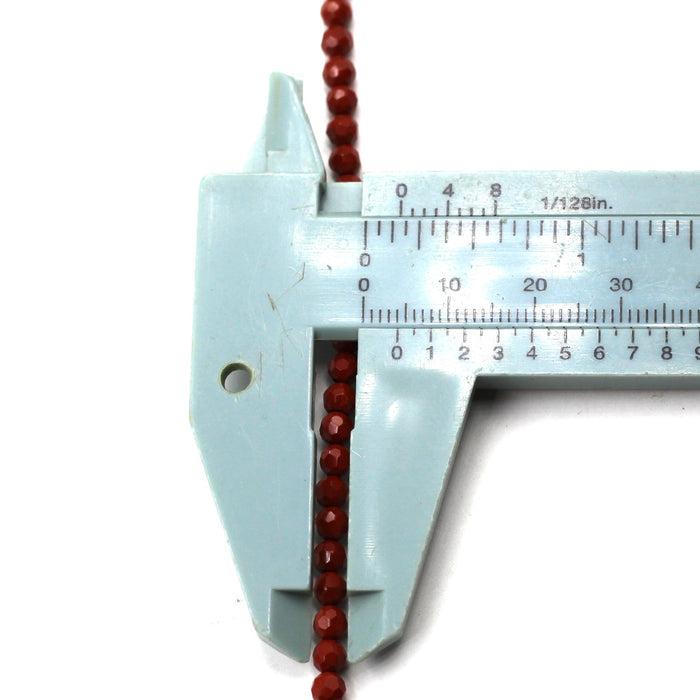 4mm faceted red jasper