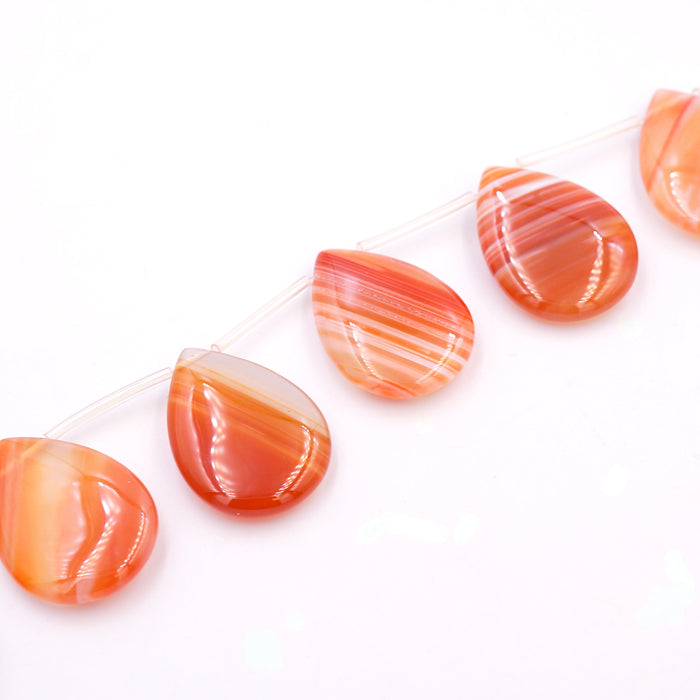 (rla001) Tear Drop Red Line Agate