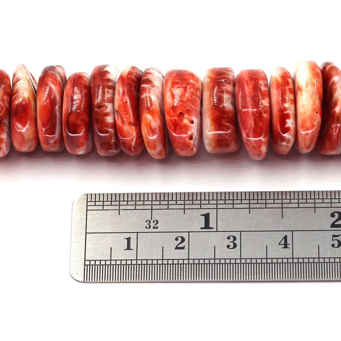 18mm Red Spiny Rondelles