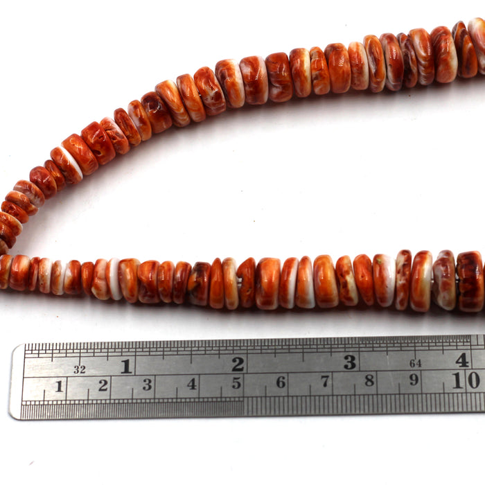 Graduated Orange Spiny Rondelles