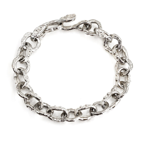 (ABR021) Sterling Silver Freeform Link Bracelet
