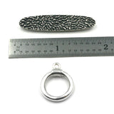 Textured sterling toggle set