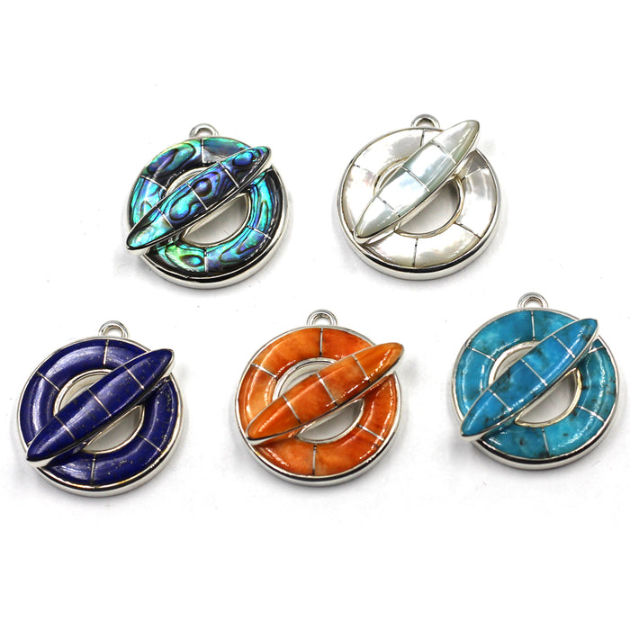 (ITG-066) Various Stone Inlay Toggle Sets